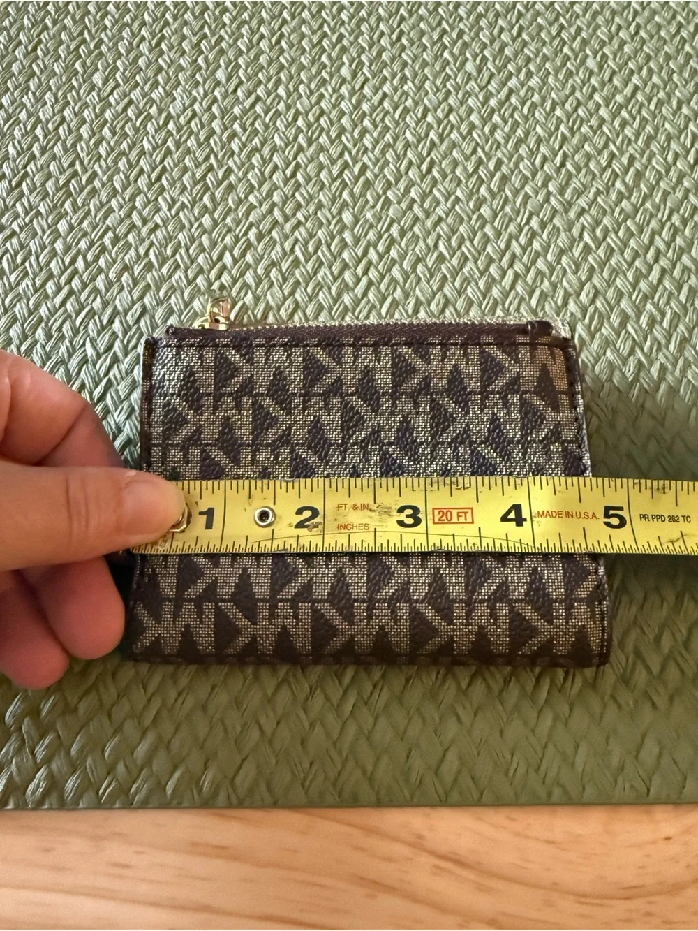 Michael Kors Brown MK Logo Wallet with Gold Flap